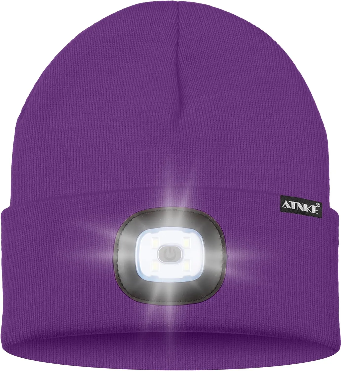 ATNKE LED Lighted Beanie Hat,USB Rechargeable 8 LED Red Glow Flashing Alarm Running Headlamp Cap Gifts for Men and Women