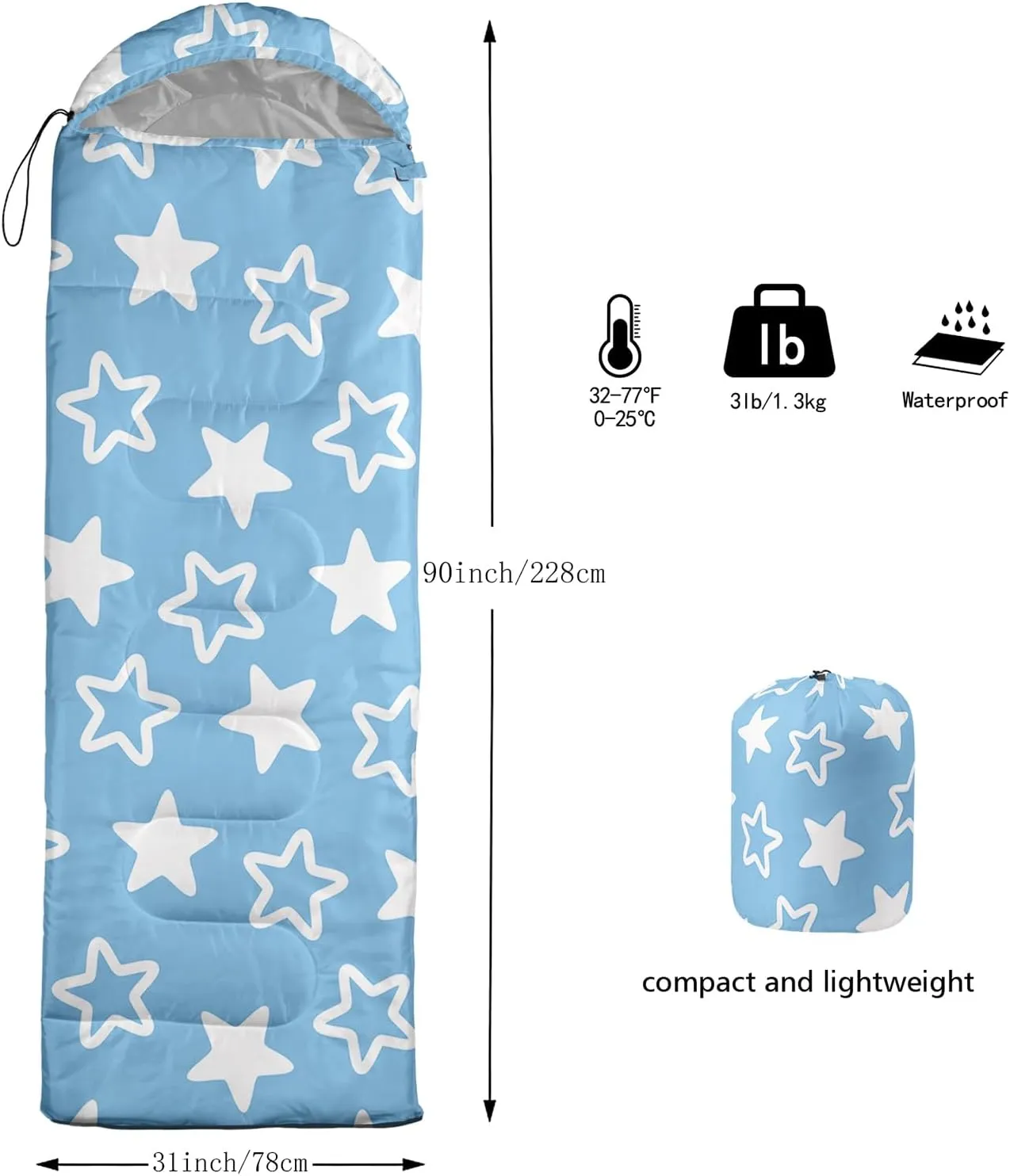 Axolotl Dinosaur Camping Sleeping Bag for Kids,3 Season Warm & Cool Spring Summer Fall Weather Waterproof Colorful Dino Camping Sack for Boys Girls Portable Lightweight,Travelling Adventure Hiking