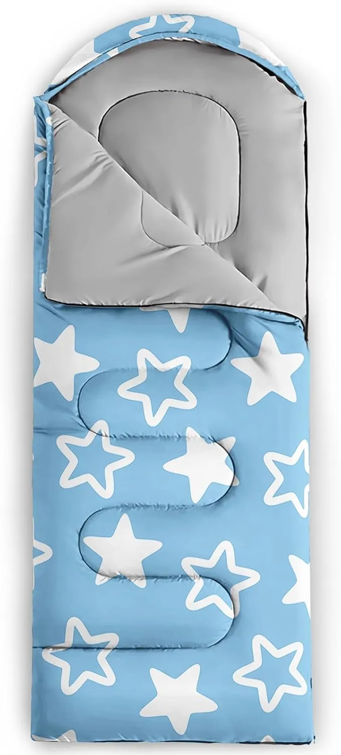 Axolotl Dinosaur Camping Sleeping Bag for Kids,3 Season Warm & Cool Spring Summer Fall Weather Waterproof Colorful Dino Camping Sack for Boys Girls Portable Lightweight,Travelling Adventure Hiking