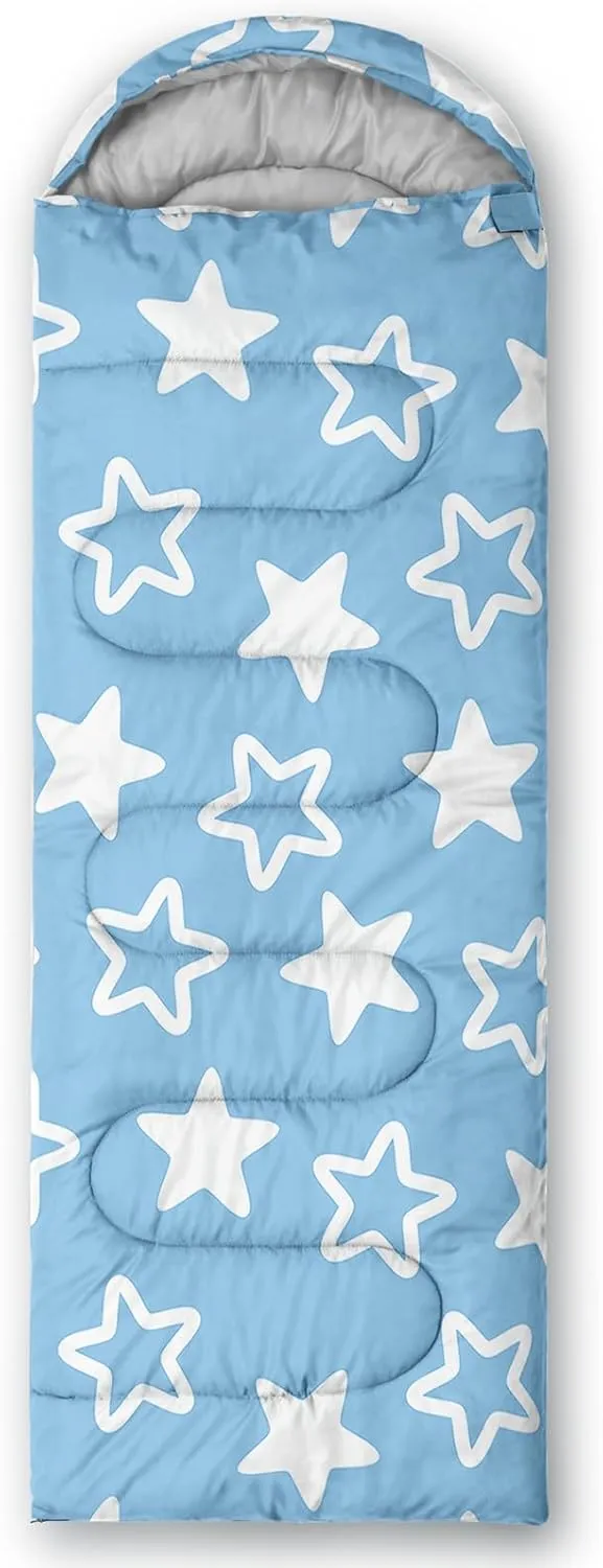 Axolotl Dinosaur Camping Sleeping Bag for Kids,3 Season Warm & Cool Spring Summer Fall Weather Waterproof Colorful Dino Camping Sack for Boys Girls Portable Lightweight,Travelling Adventure Hiking