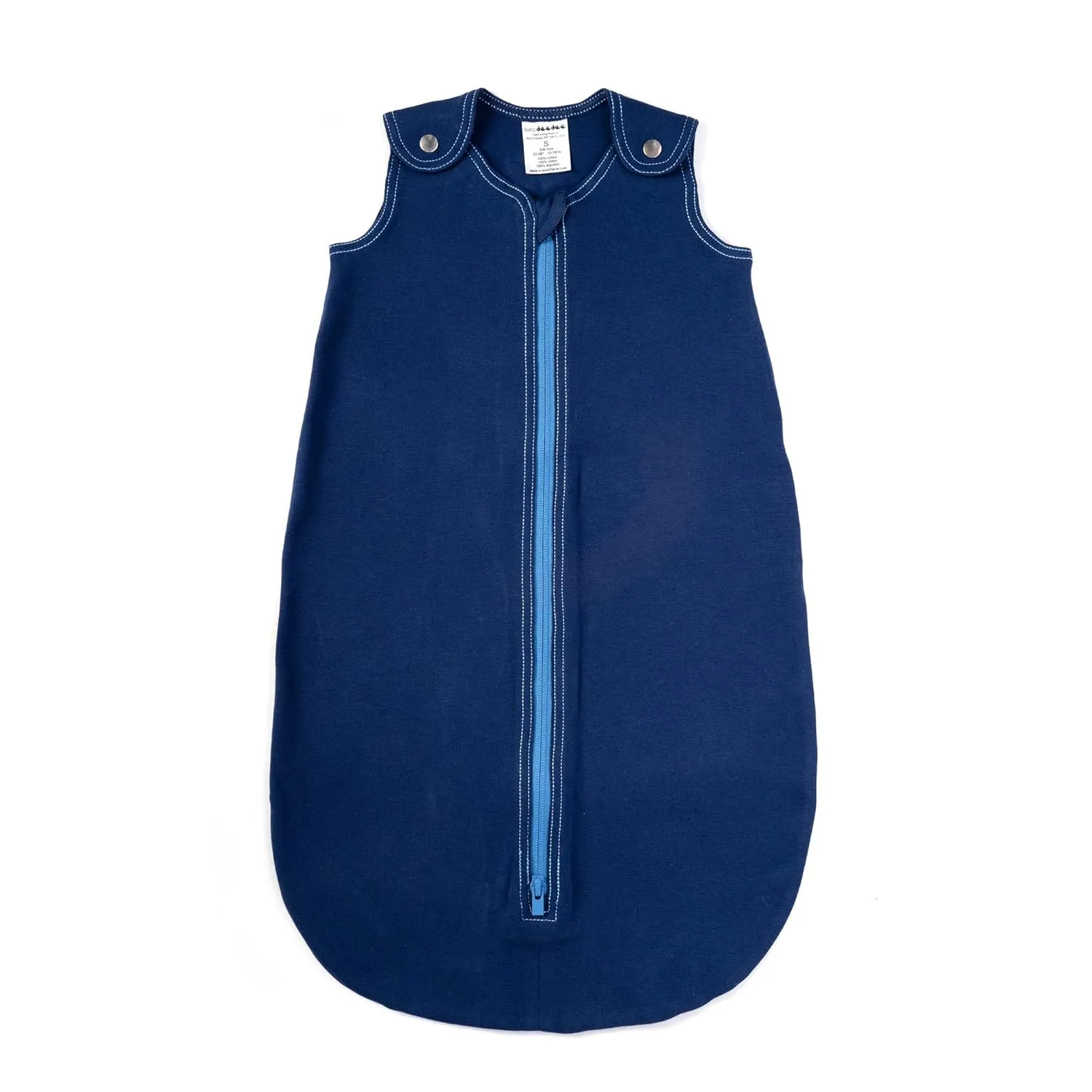 baby deedee Cotton Sleep Nest Basic Sleeping Sack, Baby Sleeping Bag Wearable Blanket, Newborn and Infants, Deep Sea Blue, Small (0-6 Months)