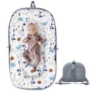 Baby Lounger Baby Nest Baby Floor Seat for Newborn Babies 0-24 Months,Soft Breathable Organic Cotton Slipcover,Portable Baby Bed Co Sleeper for Baby in Bed (Forest Kingdom, 32.28 * 18.89 Inch)