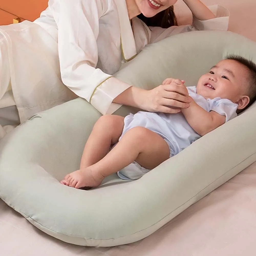 Baby Lounger, Bionic Design for Newborn 0-24 Months, Soft Organic Cotton Breathable Lounger for Infants (Gray Baby Lounger)