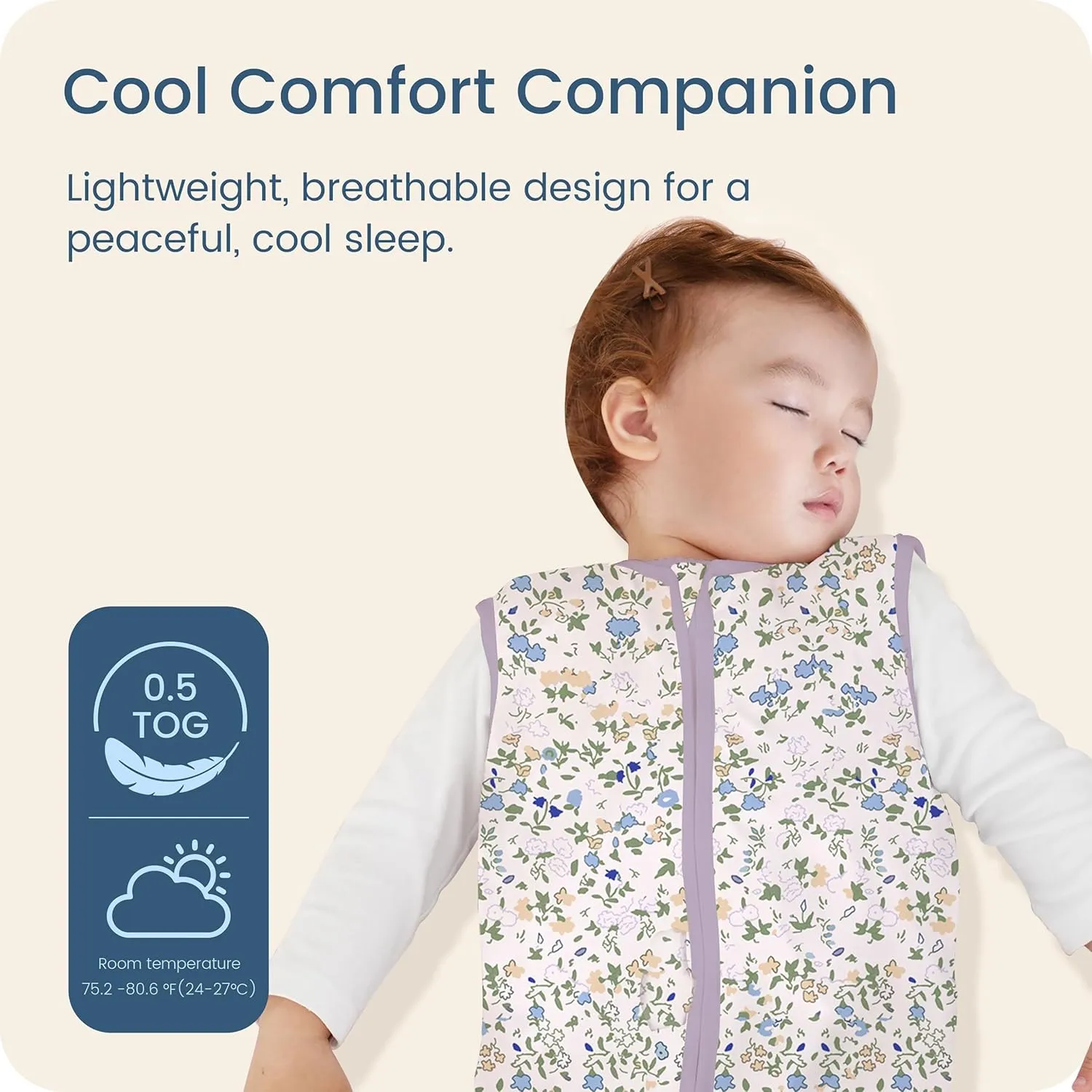 Baby Sleep Sack 6-12-15 Months Light Wearable Blanket for Babies with 2-Way Zippers, 0.5 TOG Premium Soft Breathable Sleeping Bag for Baby Boys Girls 2-Pack