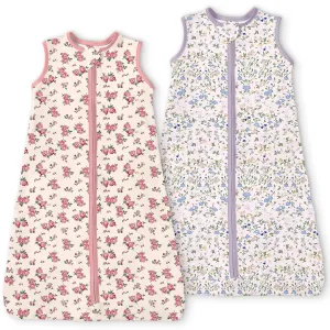 Baby Sleep Sack 6-12-15 Months Light Wearable Blanket for Babies with 2-Way Zippers, 0.5 TOG Premium Soft Breathable Sleeping Bag for Baby Boys Girls 2-Pack