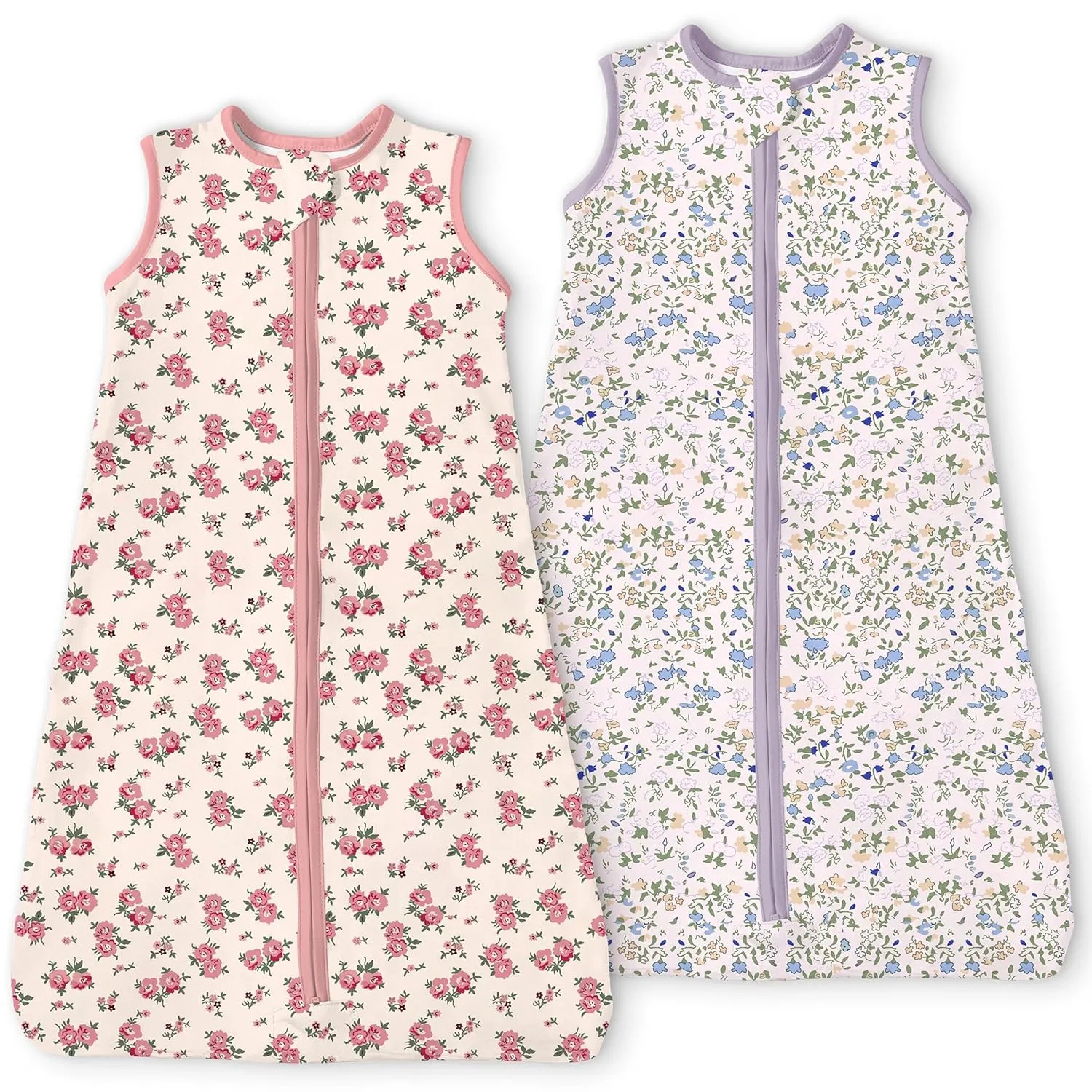 Baby Sleep Sack 6-12-15 Months Light Wearable Blanket for Babies with 2-Way Zippers, 0.5 TOG Premium Soft Breathable Sleeping Bag for Baby Boys Girls 2-Pack