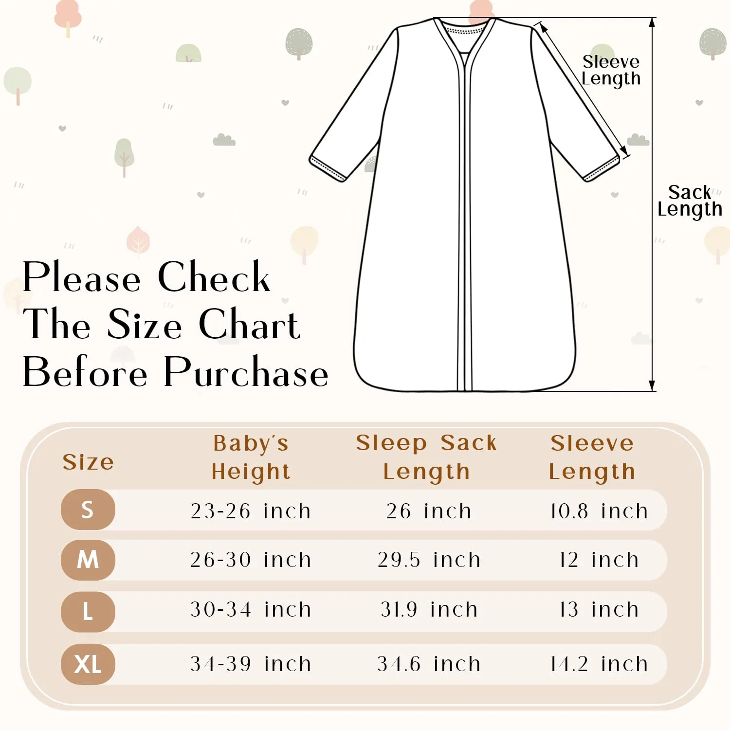 Baby Sleep Sack 6-12 Months 100% Cotton Long Sleeve - Wearable Baby Sleep Bag - 0.5 Tog Sleeping Sack for Newborn Infant