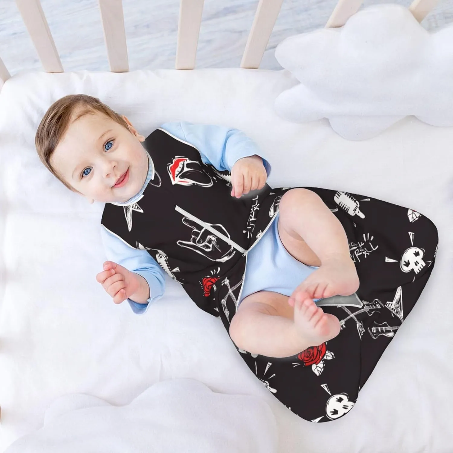 Baby Sleep Sack S-XL Rock Roll Rocknroll Signs Stretchy Baby Sleeping Bag