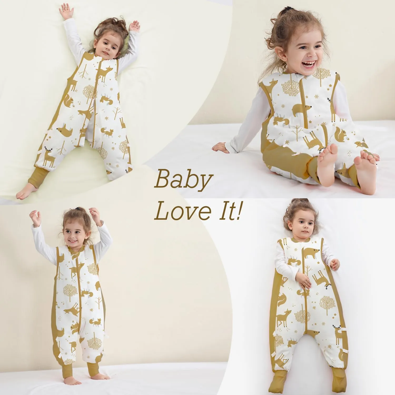 Baby Sleep Sack with Feet 2.5 TOG Wearable Blanket with Legs Sleeveless Toddler Sleeping Sack 2.5 TOG for Autumn Winter