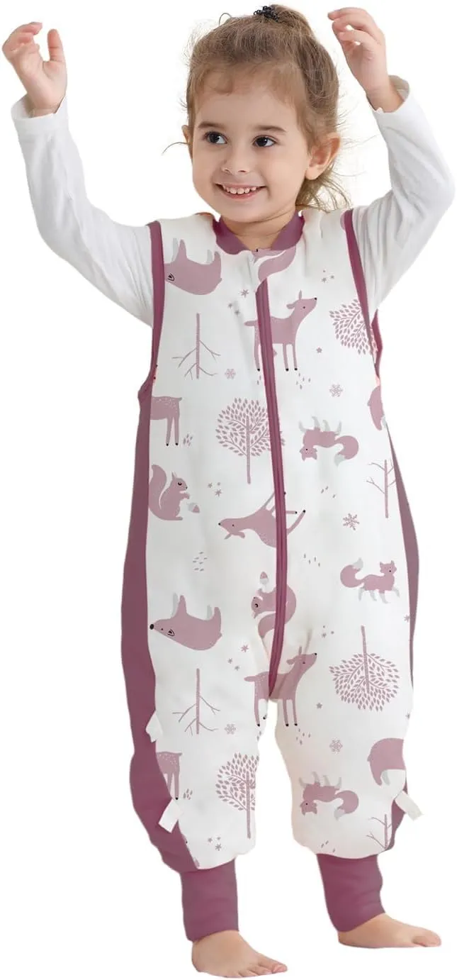 Baby Sleep Sack with Feet 2.5 TOG Wearable Blanket with Legs Sleeveless Toddler Sleeping Sack 2.5 TOG for Autumn Winter