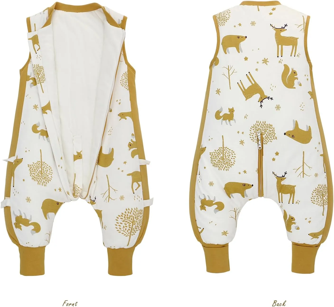 Baby Sleep Sack with Feet 2.5 TOG Wearable Blanket with Legs Sleeveless Toddler Sleeping Sack 2.5 TOG for Autumn Winter