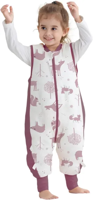 Baby Sleep Sack with Feet 2.5 TOG Wearable Blanket with Legs Sleeveless Toddler Sleeping Sack 2.5 TOG for Autumn Winter