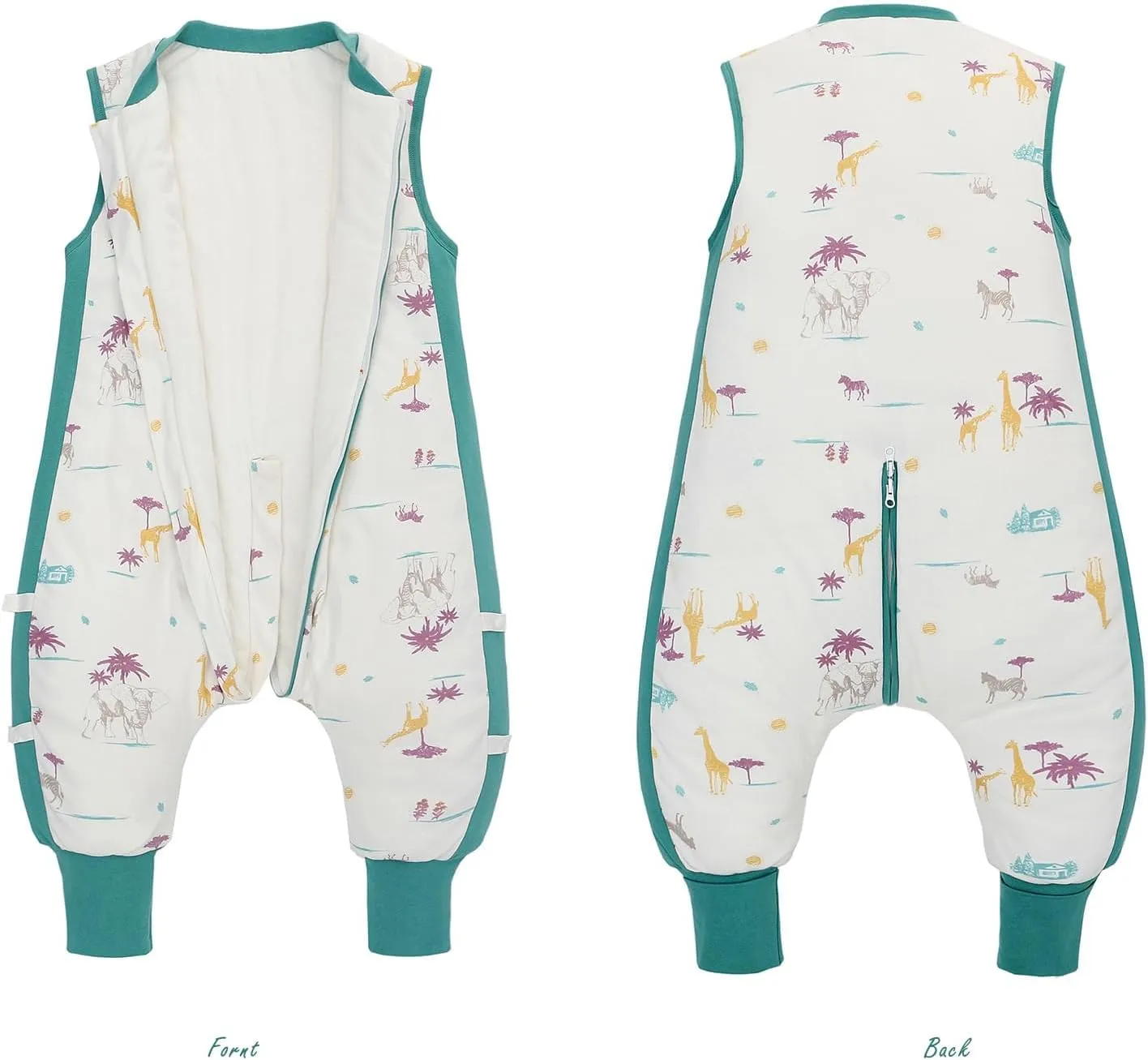 Baby Sleep Sack with Feet 2.5 TOG Wearable Blanket with Legs Sleeveless Toddler Sleeping Sack 2.5 TOG for Autumn Winter