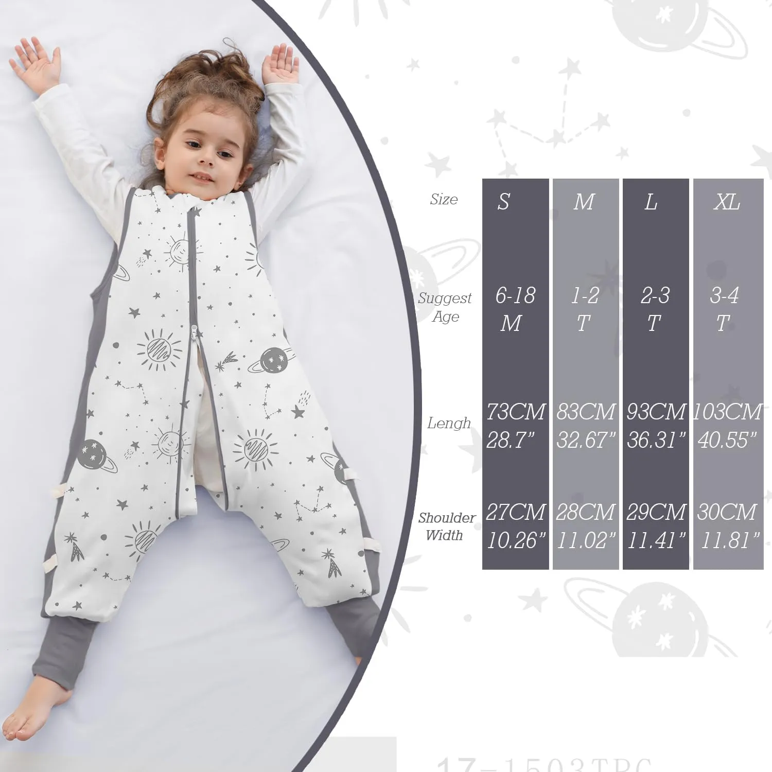 Baby Sleep Sack with Feet 2.5 TOG Wearable Blanket with Legs Sleeveless Toddler Sleeping Sack 2.5 TOG for Autumn Winter