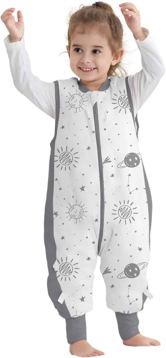 Baby Sleep Sack with Feet 2.5 TOG Wearable Blanket with Legs Sleeveless Toddler Sleeping Sack 2.5 TOG for Autumn Winter