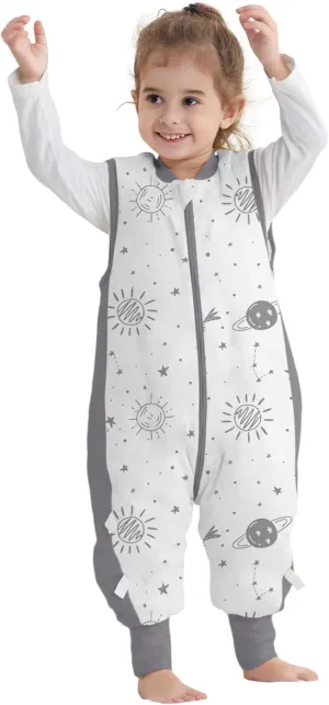 Baby Sleep Sack with Feet 2.5 TOG Wearable Blanket with Legs Sleeveless Toddler Sleeping Sack 2.5 TOG for Autumn Winter