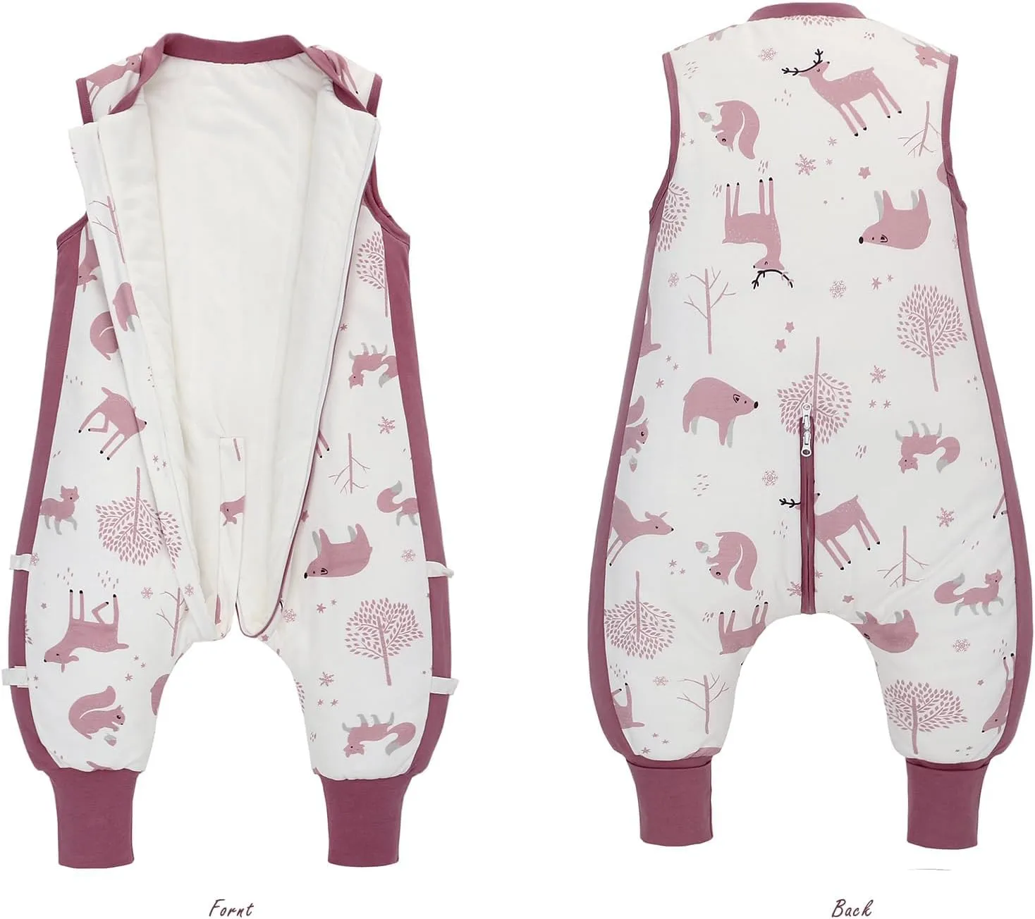 Baby Sleep Sack with Feet 2.5 TOG Wearable Blanket with Legs Sleeveless Toddler Sleeping Sack 2.5 TOG for Autumn Winter
