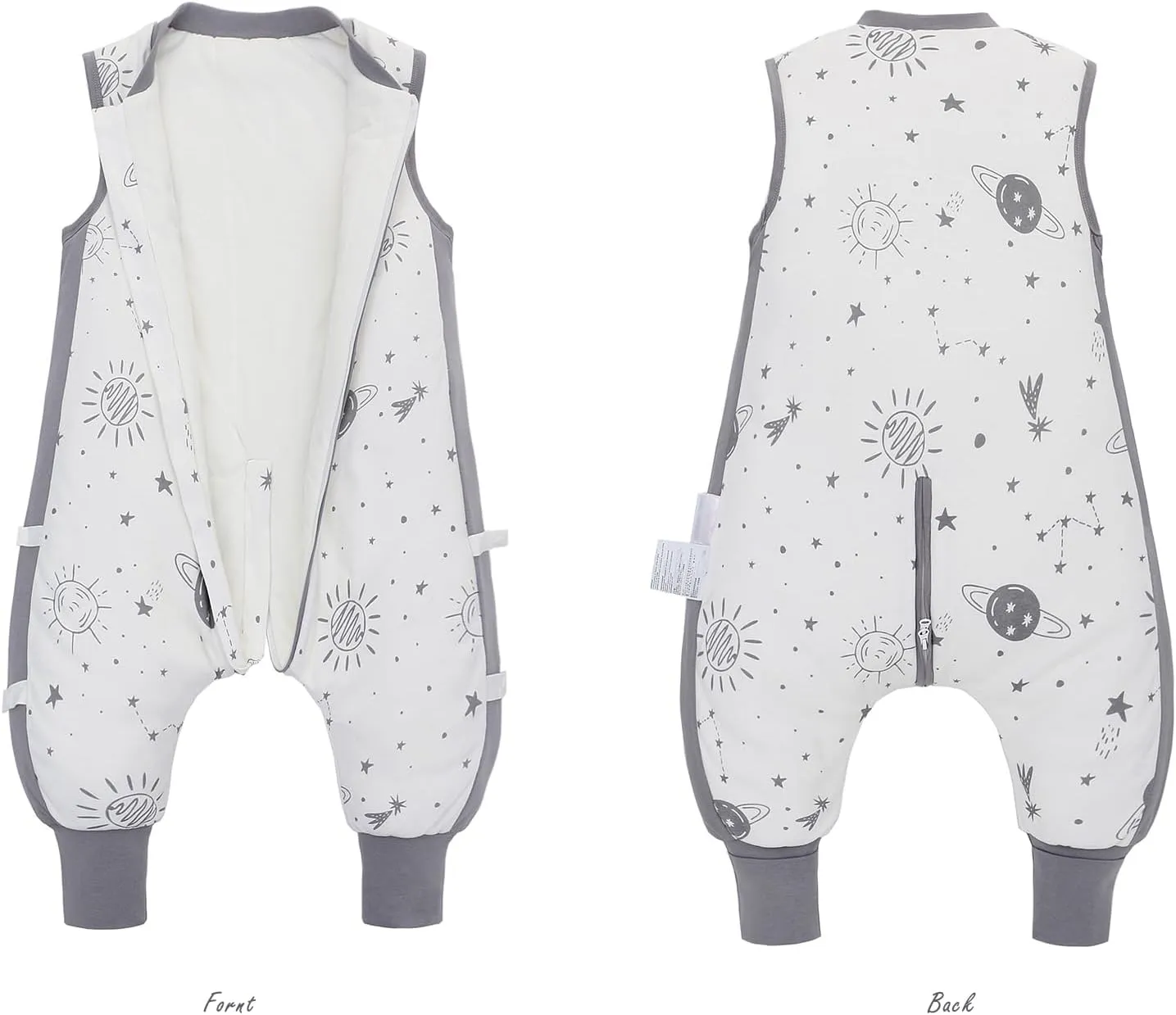 Baby Sleep Sack with Feet 2.5 TOG Wearable Blanket with Legs Sleeveless Toddler Sleeping Sack 2.5 TOG for Autumn Winter