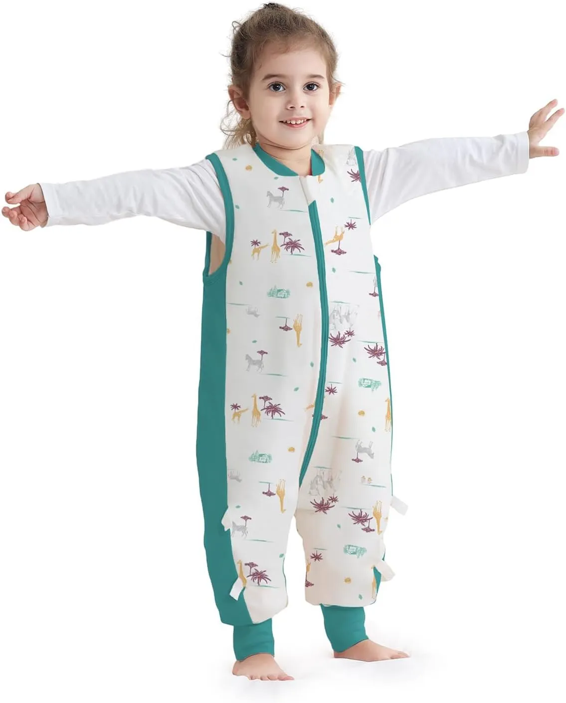 Baby Sleep Sack with Feet 2.5 TOG Wearable Blanket with Legs Sleeveless Toddler Sleeping Sack 2.5 TOG for Autumn Winter