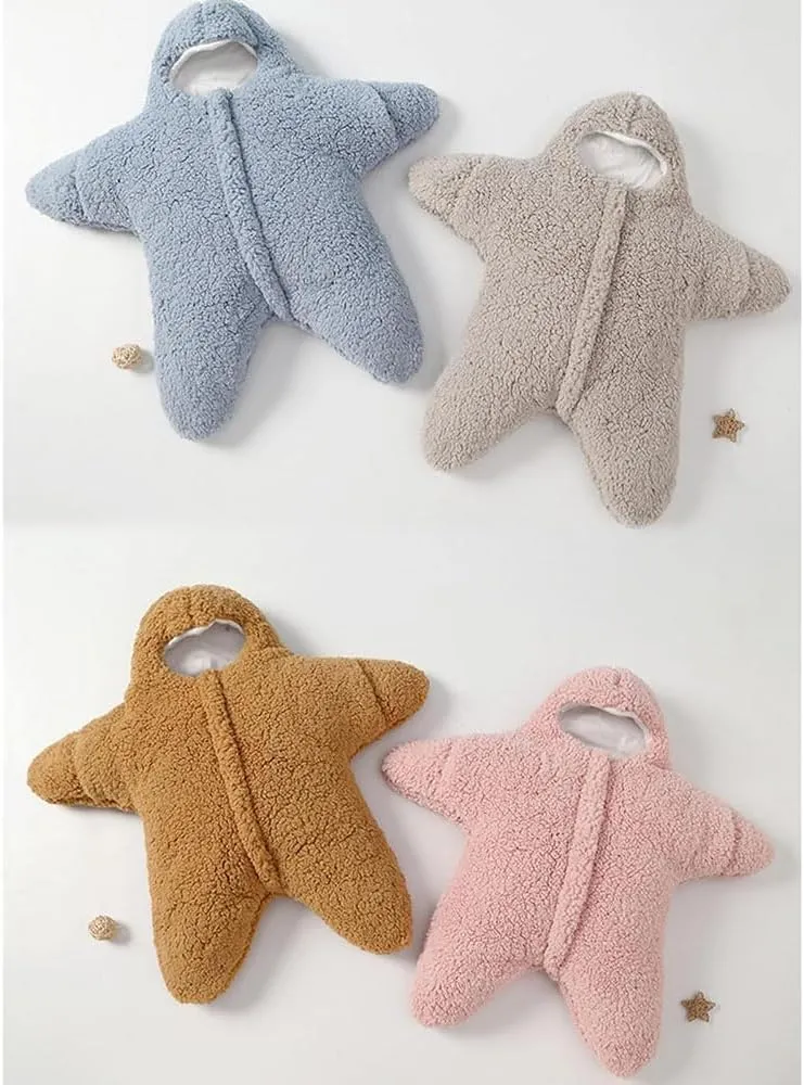 Baby Starfish Onesie, Thick Fleece Wearable Starfish Baby Onesie, Newborn Starfish Swaddle Bag