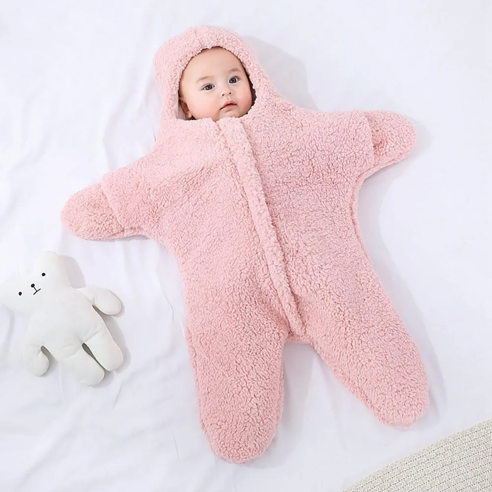 Baby Starfish Onesie, Thick Fleece Wearable Starfish Baby Onesie, Newborn Starfish Swaddle Bag