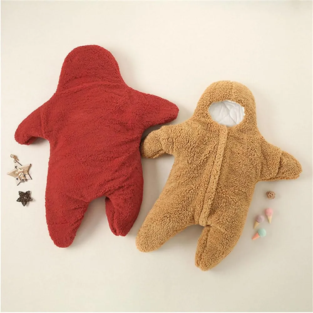 Baby Starfish Onesie, Thick Fleece Wearable Starfish Baby Onesie, Newborn Starfish Swaddle Bag