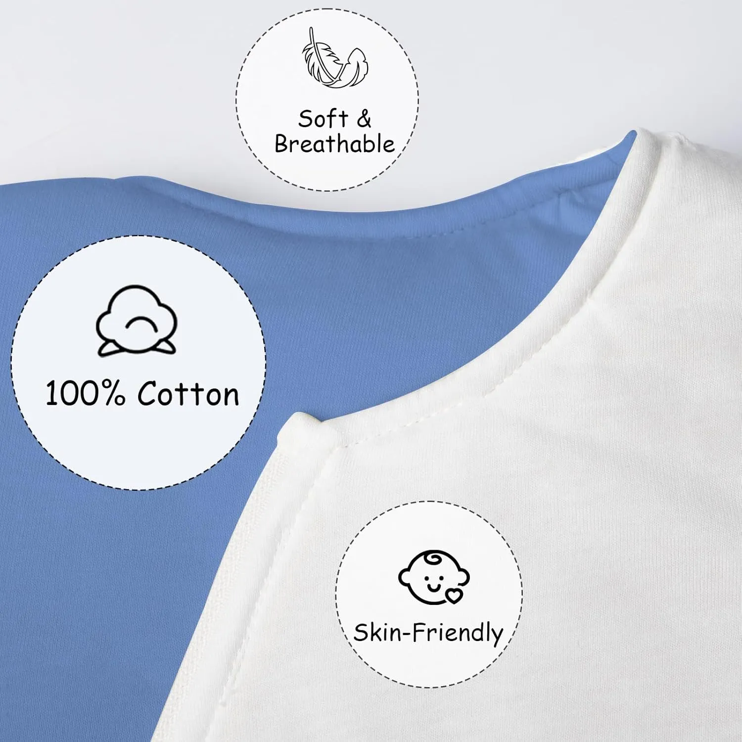 Baby Transition Sleep Sack 3-6 Months 100% Cotton Warm Thick Transition Swaddles for Newborns Infant Long Sleeve Sleep Sack with Feet Baby Wearable Blanket 2-Way Zipper Easy Diaper Changes