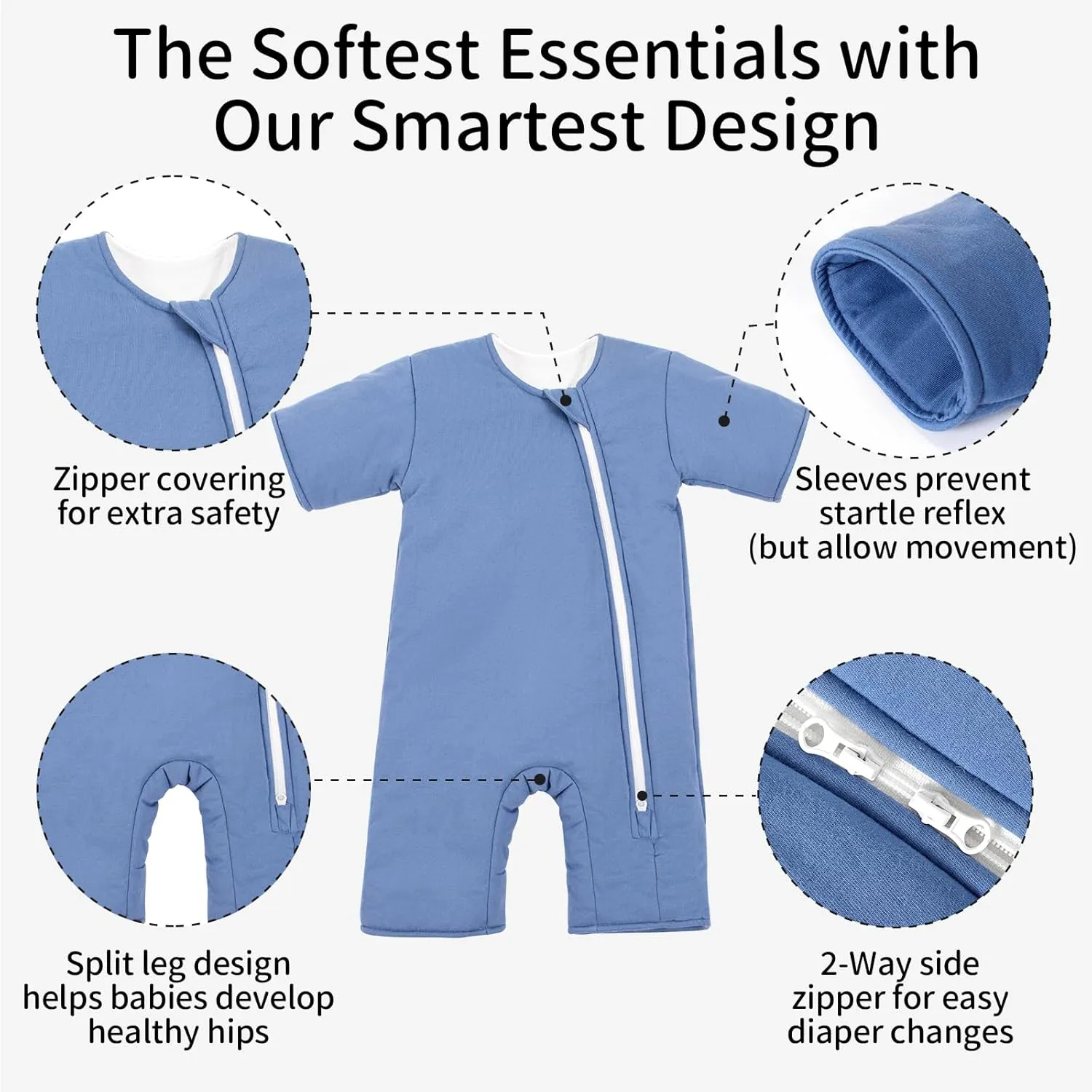 Baby Transition Sleep Sack 3-6 Months 100% Cotton Warm Thick Transition Swaddles for Newborns Infant Long Sleeve Sleep Sack with Feet Baby Wearable Blanket 2-Way Zipper Easy Diaper Changes