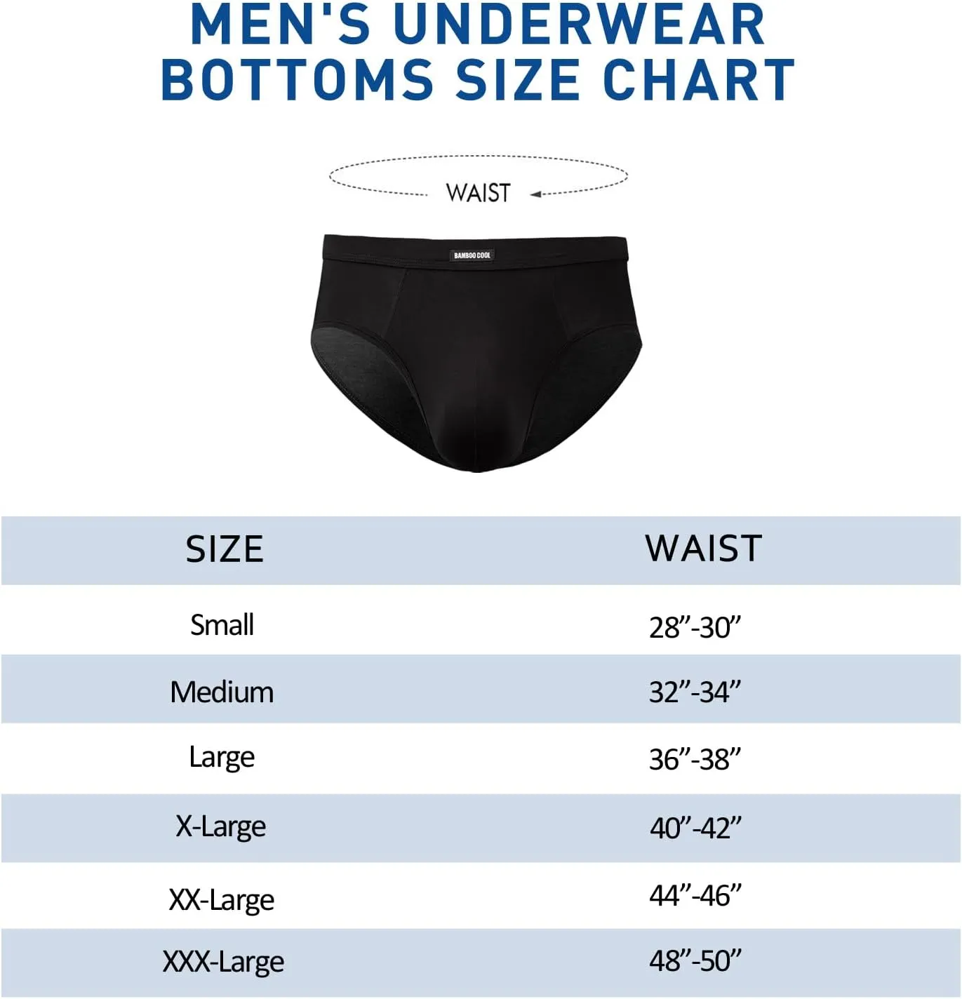 BAMBOO COOL Men's Tagless Briefs Coverd Waistband Comfort Soft Underwear with Contour Pouch Breathable Underpants, Multipacks
