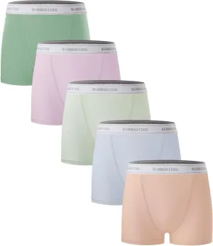 BAMBOO COOL Womens Bamboo Boxer Briefs Underwear Soft Stretch Boy Shorts Panties for Women