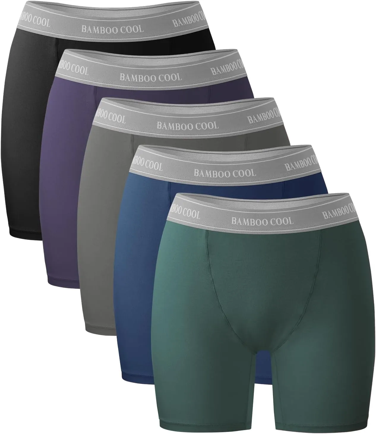 BAMBOO COOL Womens Boxer Briefs Boy Shorts Underwear Soft Stretch Panties for Women, 5-Pack