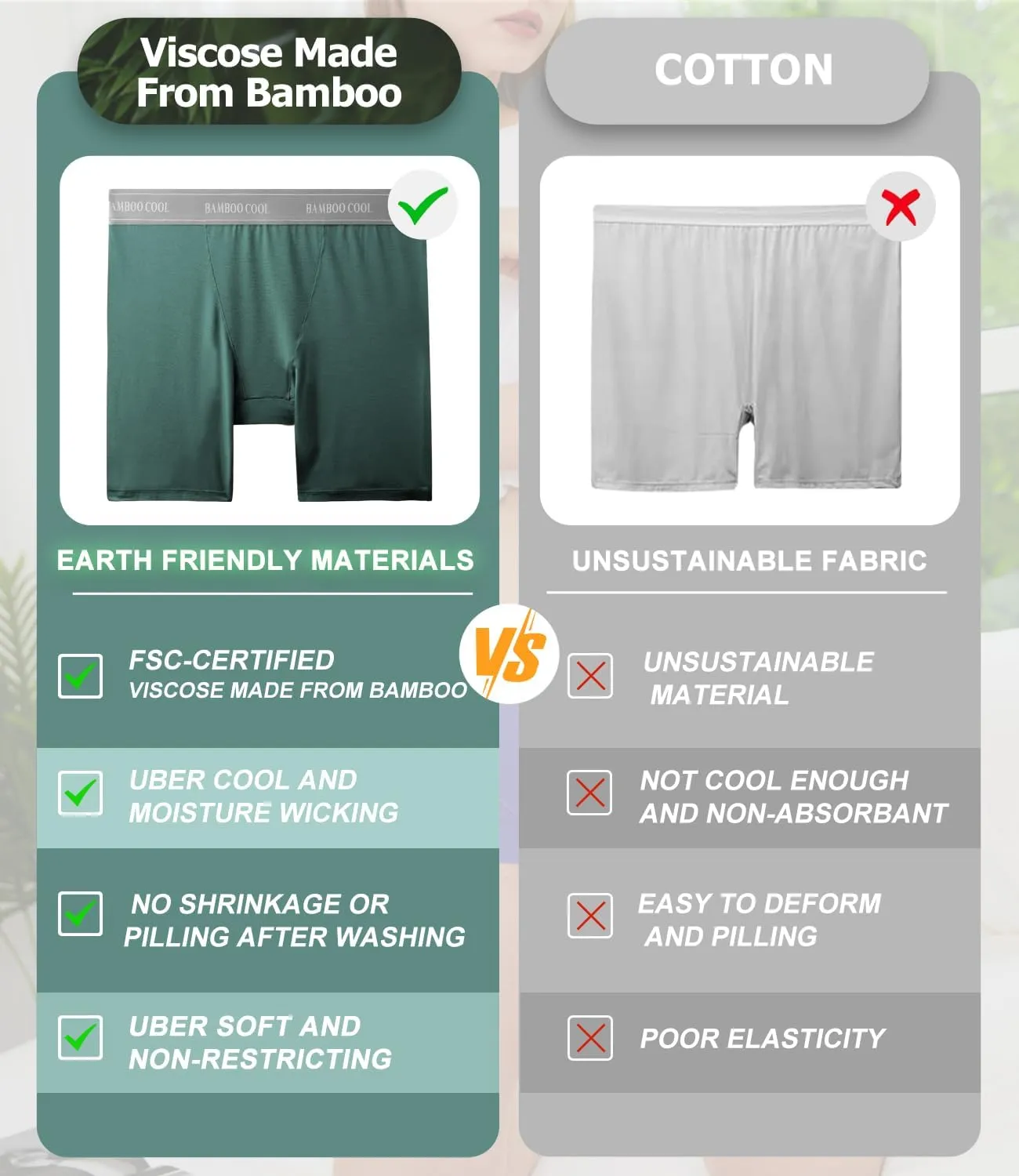 BAMBOO COOL Womens Boxer Briefs Boy Shorts Underwear Soft Stretch Panties for Women, 5-Pack