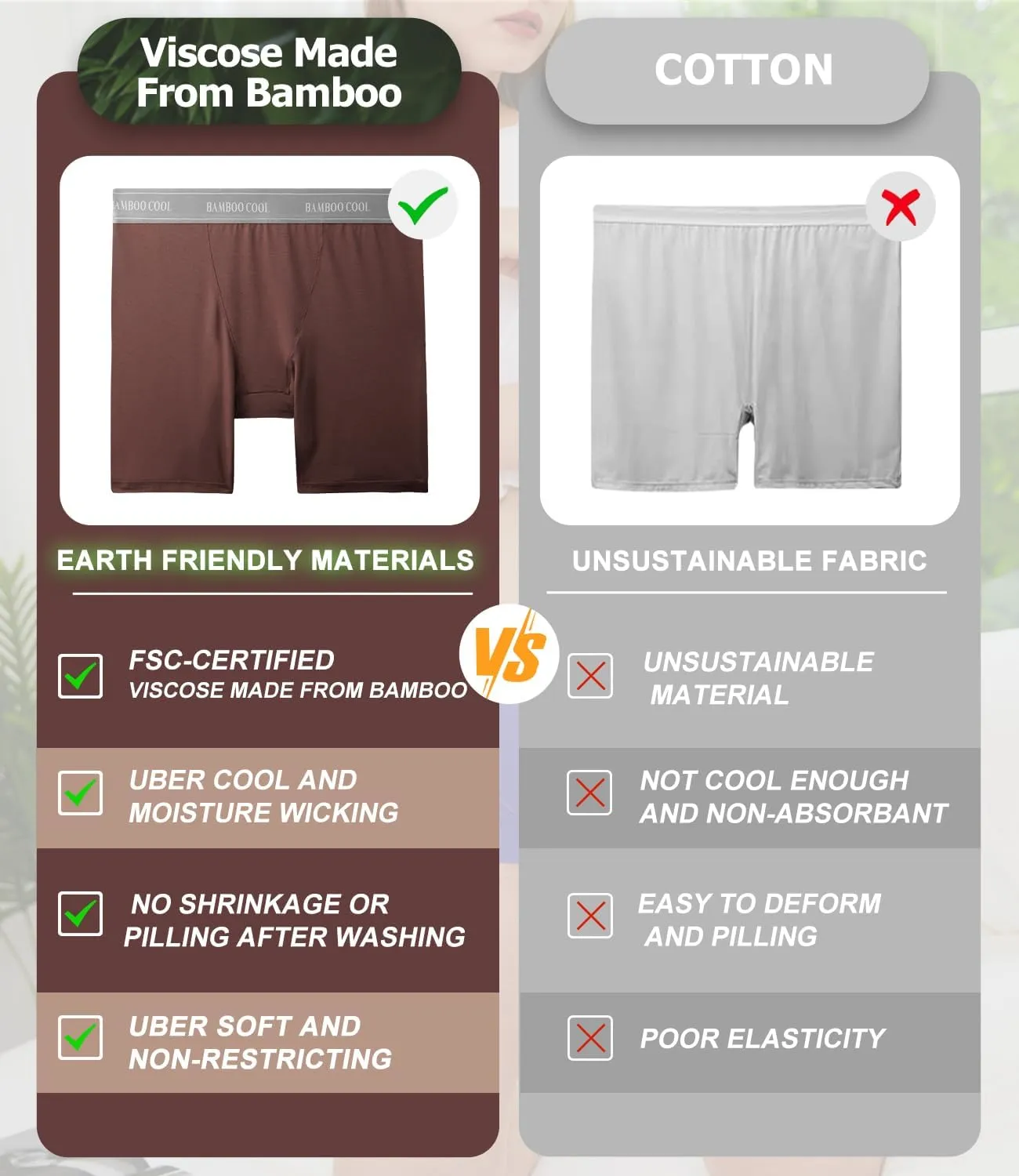 BAMBOO COOL Womens Boxer Briefs Boy Shorts Underwear Soft Stretch Panties for Women, 5-Pack