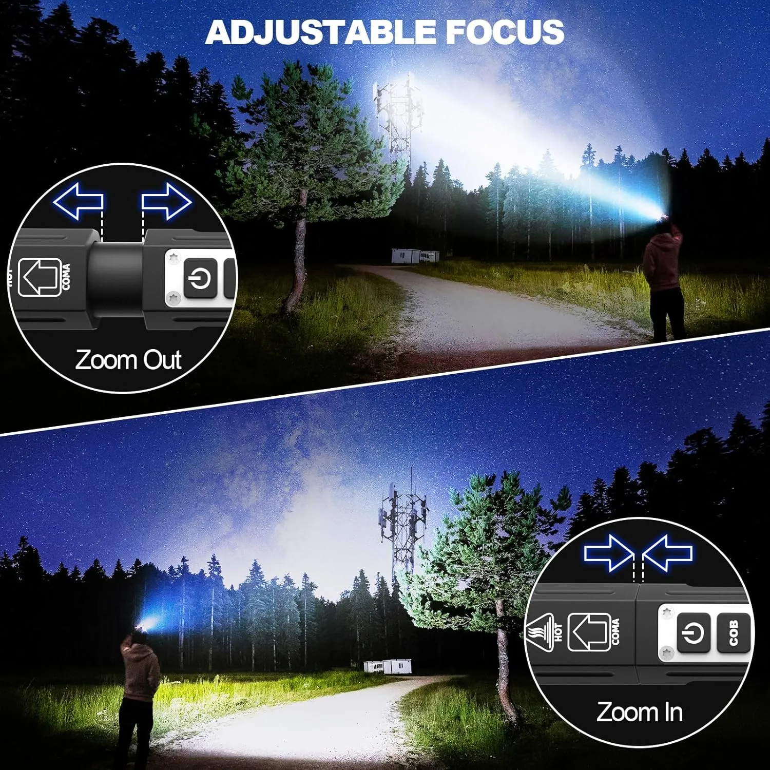 Banral Rechargeable Flashlights High Lumens - Super Bright Small Pocket Magnetic Flashlight, 8 Modes LED Tactical Flash Light, Dual Button Powerful Flashlight for Camping (2, Pure Black)