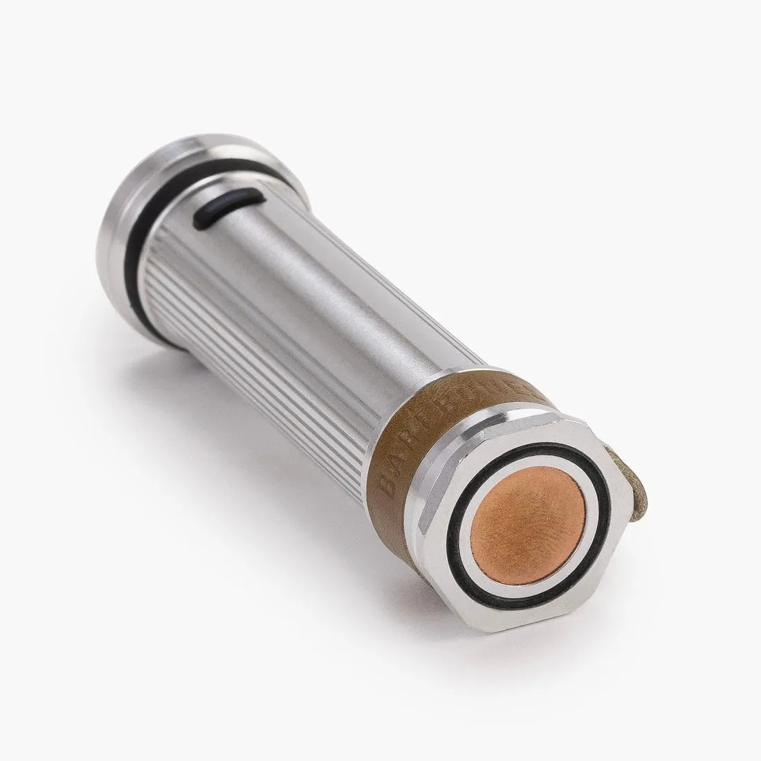 Barebones Mini Flashlight - Aluminum, Vintage-Style Rechargeable Flashlight with Adjustable Brightness, Magnetic Base, and Candle Flicker Mode – Compact Travel and Camping Light