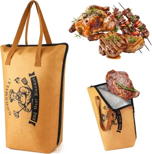 BBQ Blanket for Resting Meat, BBQ Brisket Blanket Meat Resting Bag with Handle, Reusable Smoker Grilling Meat Insulated Resting Bag, BBQ Accessories for Large Brisket/Beef/Turkey