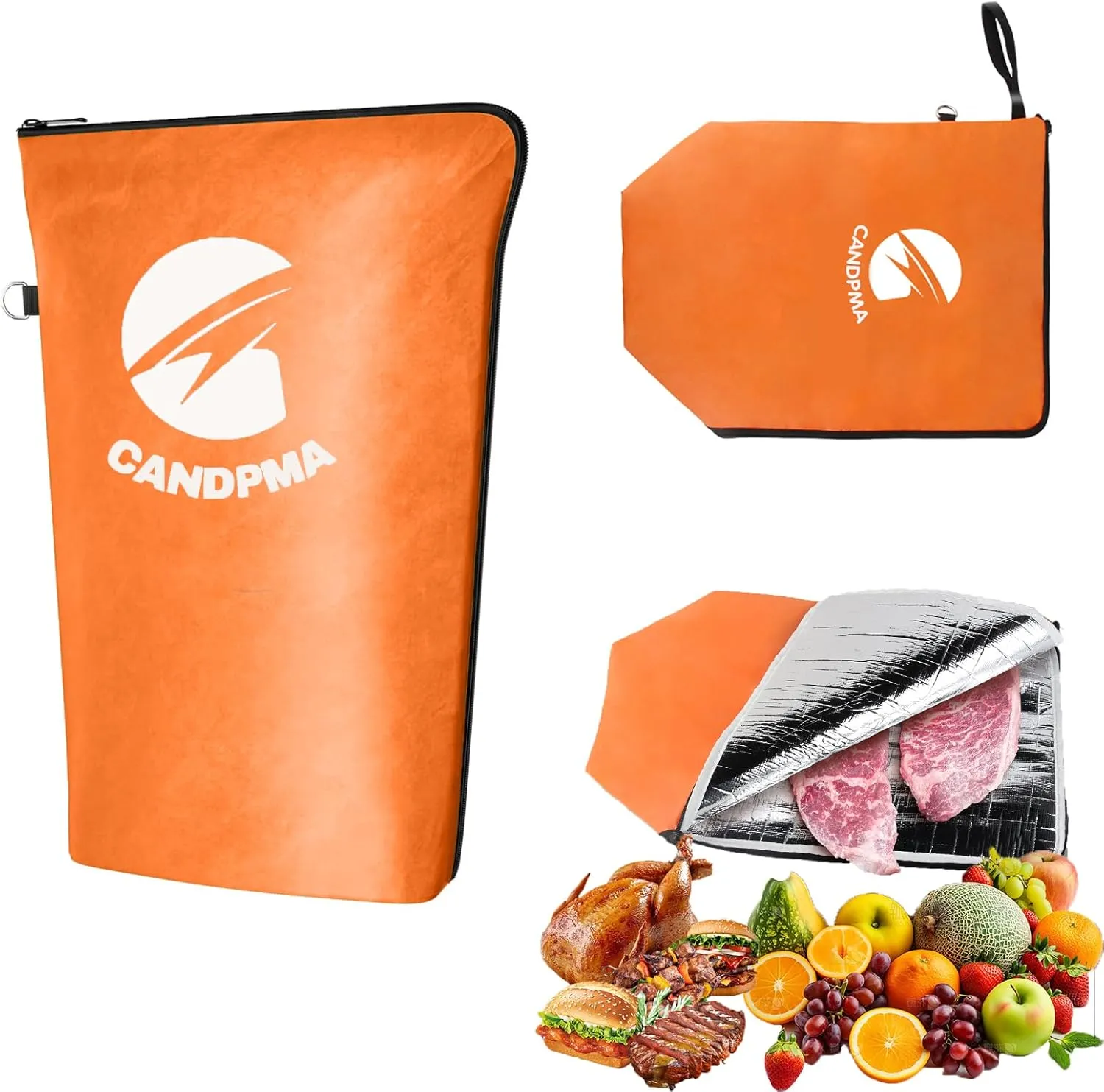 BBQ Blanket for Resting Meat,Insulated Meat Resting Bag for Brisket,Pork,Steak,Wings,Rest Ez BBQ Blanket with Wide Mouth,Reusable Smoking Meat Accessories(21in Orange)