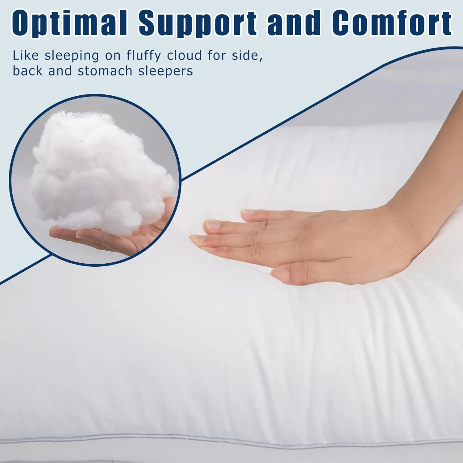 Bed Pillows for Sleeping 2 Pack, Queen Size Pillows Set of 2,Down Alternative Filling, Pillow for Back, Stomach or Side Sleepers Grey