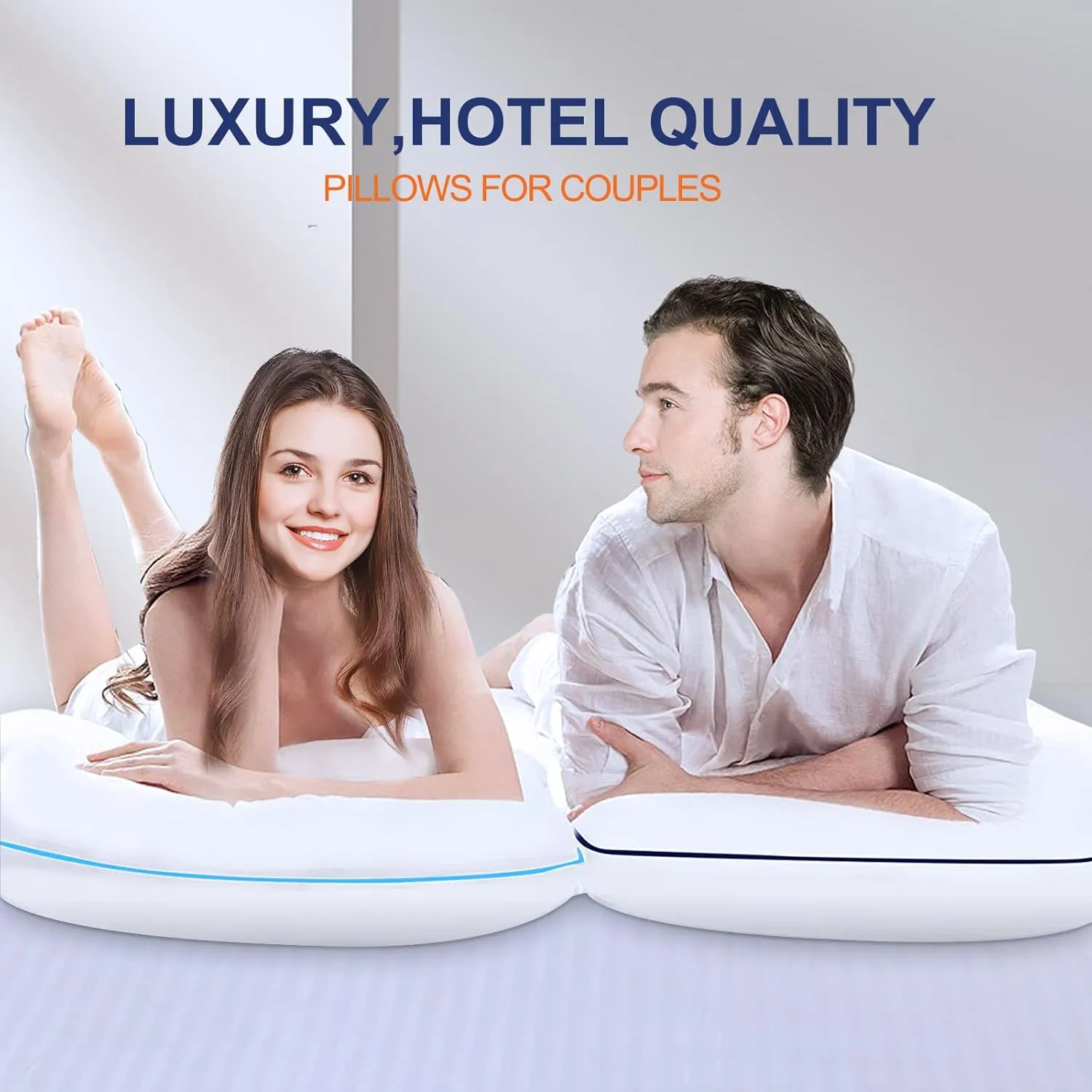 Bed Pillows for Sleeping - Pillows Queen Size Set of 2 Cooling Luxury Hotel Quality Pillow with Premium Plush Soft Down Alternative Fill for Side Back or Stomach Sleepers (Queen(Pack of 2))
