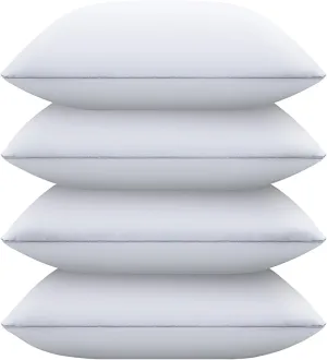 Bed Pillows for Sleeping Standard Size Set of 4,Down Alternative Filling,Pillows for Back, Stomach or Side Sleepers