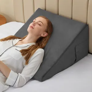 Bed Wedge Pillow for Sleeping, 8 Inch Memory Foam Wedge Pillow Post Surgery, Triangle Pillows Wedge, Elevated Support Pillows for Sleeping, Acid Reflux & Snoring - Removable Washable Cover