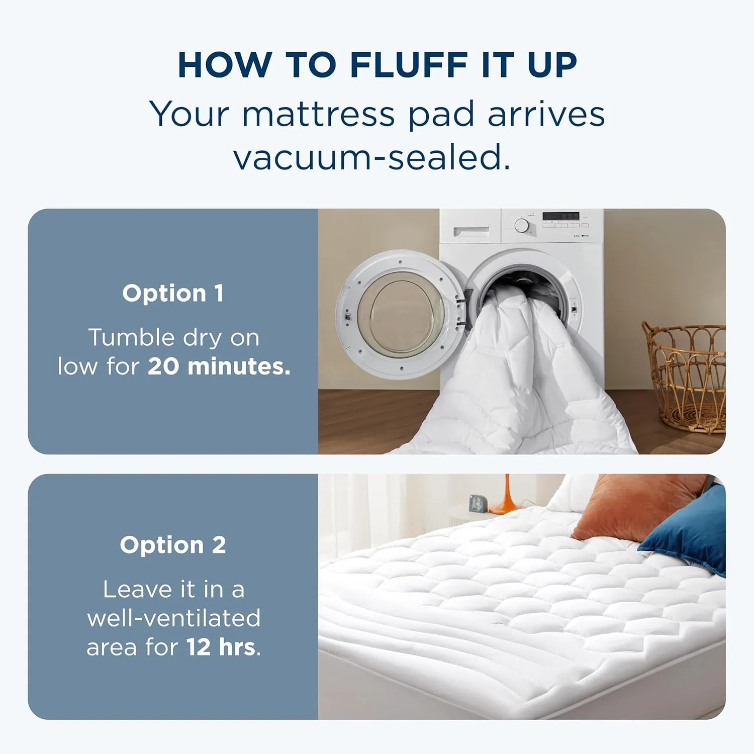 Bedsure Full Size Mattress Pad - Quilted Fitted Mattress Topper Protector with 8-21 Inches Deep Pocket, Noiseless Breathable Bed Cover Padded, Machine Washable, White, 54x75 Inches