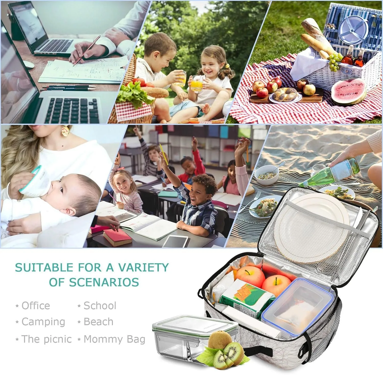 Beer Belly Funny Lunch Bag for Women Men Hairy Stomach Insulated Cooler Tote Bag with Adjustable Shoulder Strap Large Capacity Reusable Leakproof Picnic Lunch Box Outdoor for Adult Office