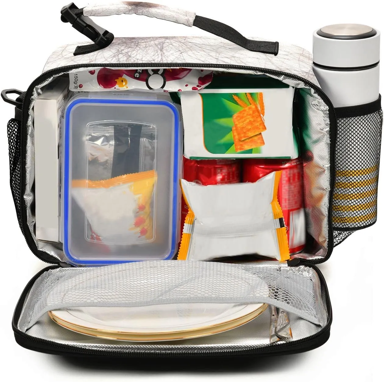 Beer Belly Funny Lunch Bag for Women Men Hairy Stomach Insulated Cooler Tote Bag with Adjustable Shoulder Strap Large Capacity Reusable Leakproof Picnic Lunch Box Outdoor for Adult Office