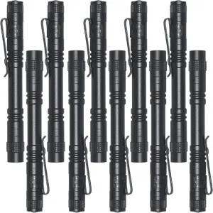 Beieverluck 10 Pack Small Mini LED Flashlight Pocket Flashlight Pen Light Flashlight Tactical Flashlight with Clip Flashlights for Camping Outdoor Emergency Inspection Fathers Gifts for Dad Husband