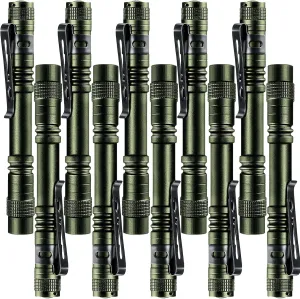 Beieverluck 10 Pack Small Mini LED Flashlight Pocket Flashlight Pen Light Flashlight Tactical Flashlight with Clip Flashlights for Camping Outdoor Emergency Inspection Fathers Gifts for Dad Husband