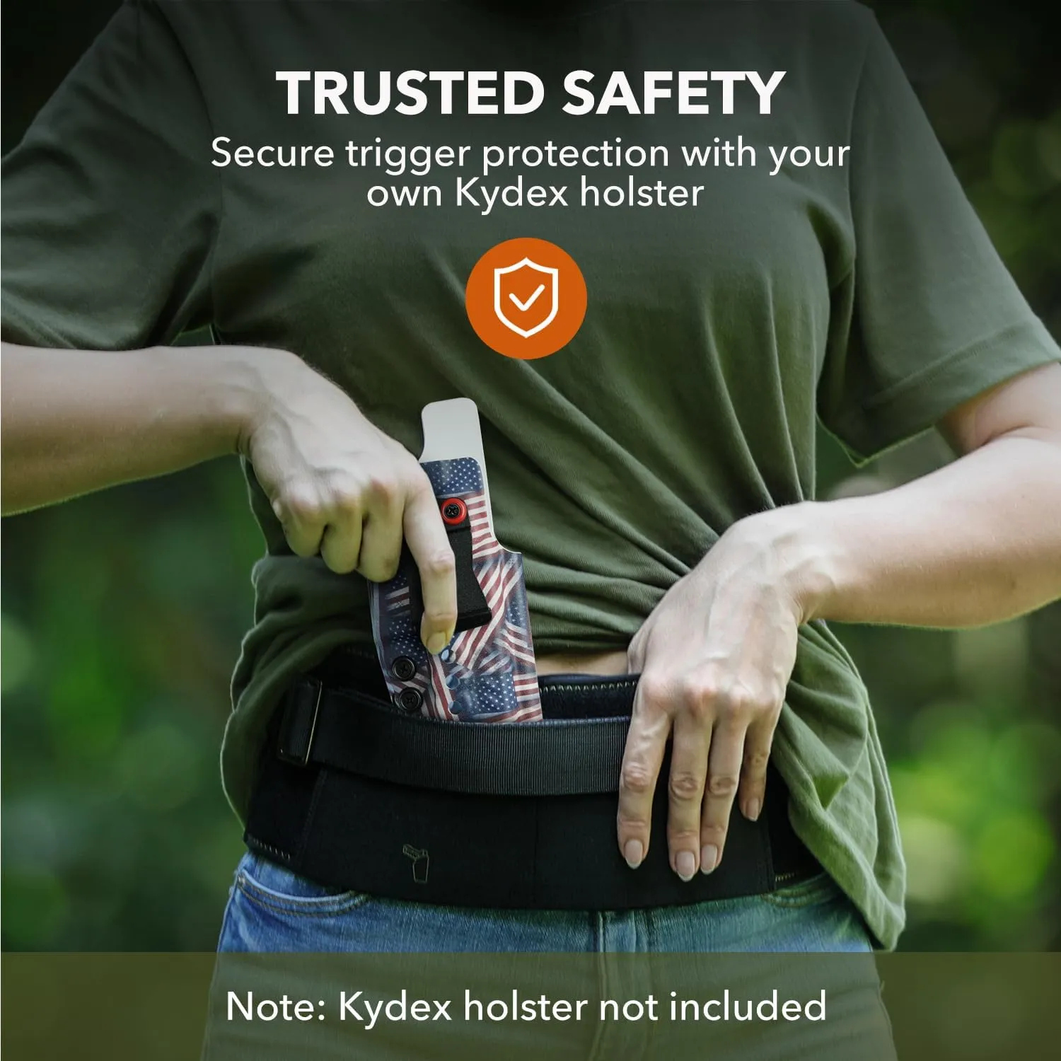 Belly Band Holster for Women & Men Concealed Carry Gun Holsters Tactical Pistol Belt Compatible with Any Kydex Holster for Running, Hiking, Jogging & EDC (Kydex Holster not Included)