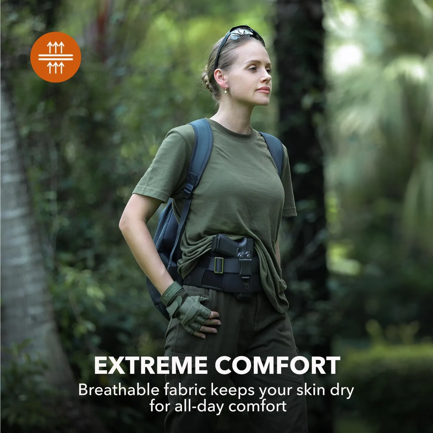 Belly Band Holster for Women & Men Concealed Carry Gun Holsters Tactical Pistol Belt Compatible with Any Kydex Holster for Running, Hiking, Jogging & EDC (Kydex Holster not Included)