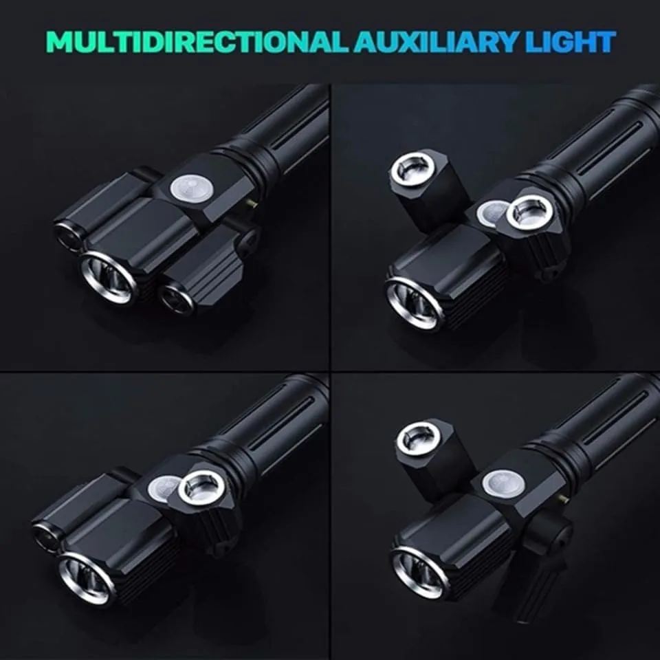 BESPORTBLE 3-lamp Head Aircraft Shape Flashlight Small Rechargeable Front Light Waterproof No Battery