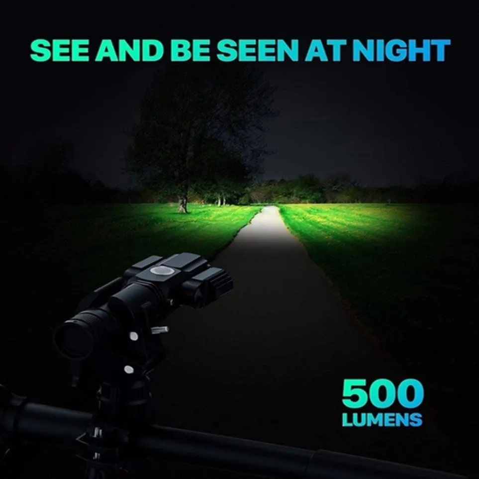BESPORTBLE 3-lamp Head Aircraft Shape Flashlight Small Rechargeable Front Light Waterproof No Battery